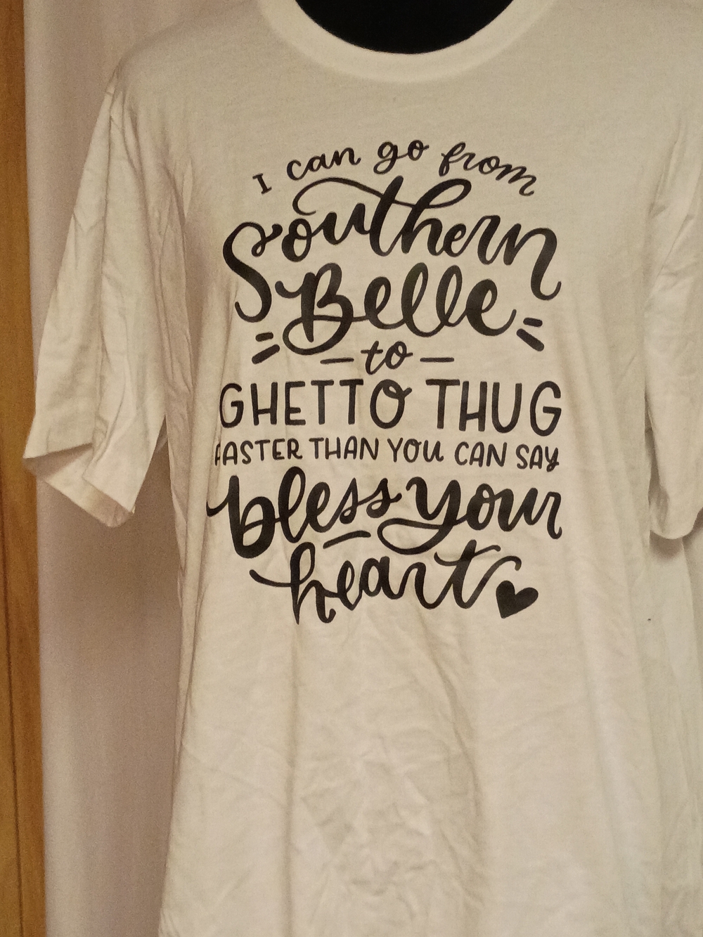 Bella Canvas White Tee with Black Script Graphic